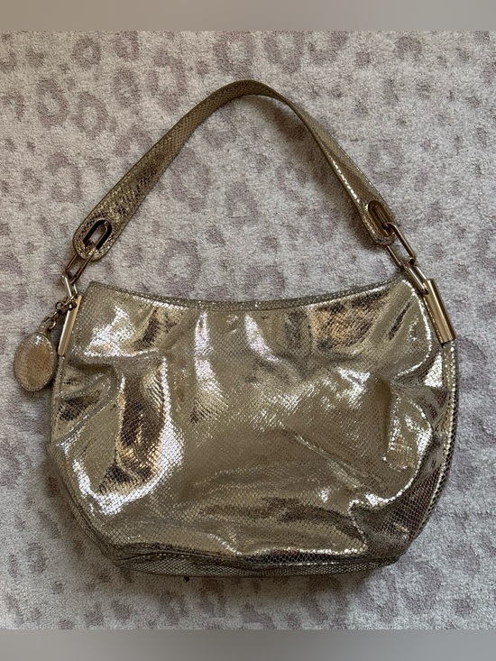 ANTONIO MELANI Handbags - Y2K Metallic Gold Shoulder Bag - Women's Hobo Purse